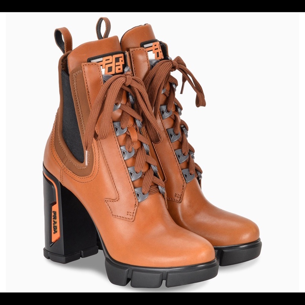 Authentic Prada color block boots